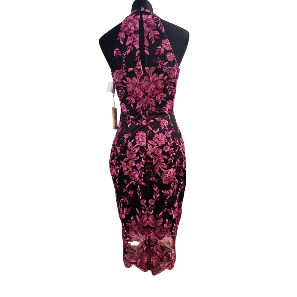 New Siena V-Neck Pink Floral Lace Dress Size 6 - Picture 5 of 7